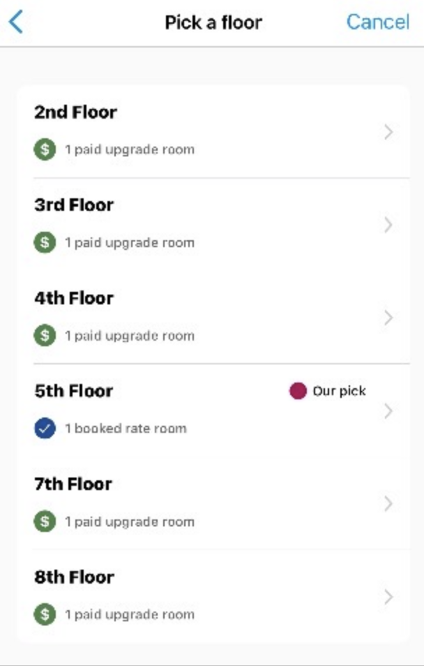 힐튼 앱으로 체크인